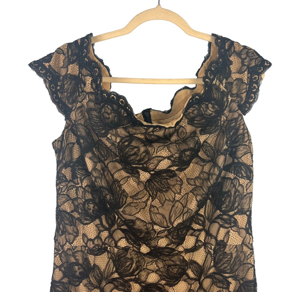 Tadashi Shoji Elidi Off Shoulder Lace Dress Black Size 16 Formal Cocktail - Picture 5 of 10